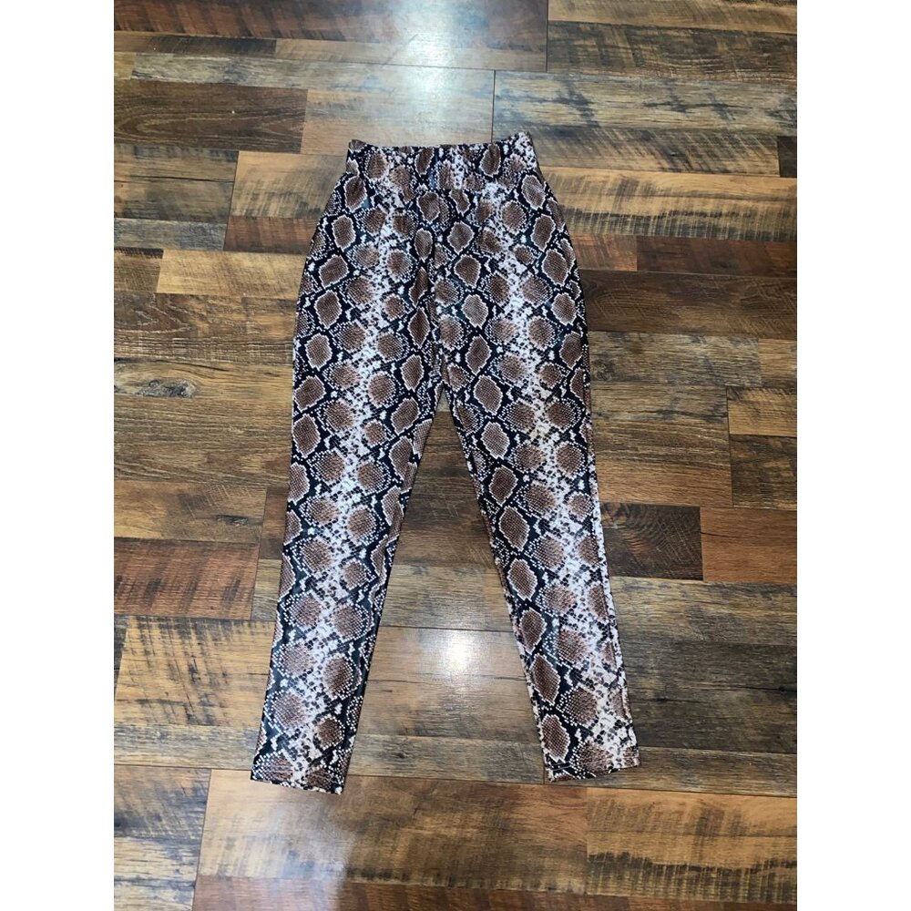 By Egreis Faux Leather‎ Snakeskin print leggings